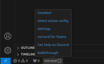 select active config action