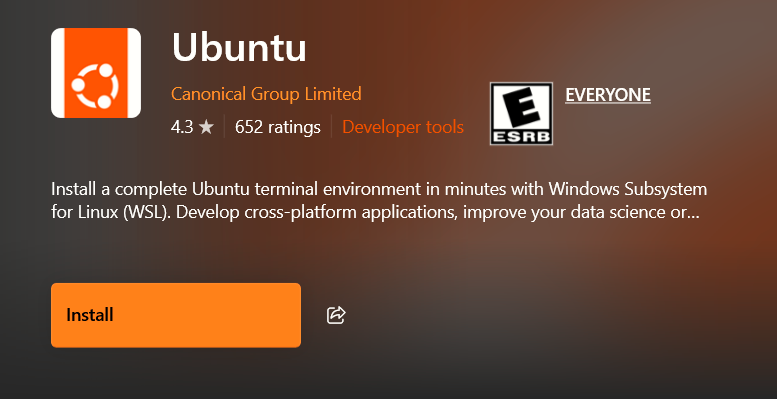 Install Ubuntu from the Microsoft store