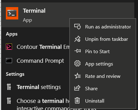 Open terminal with administrator privileges