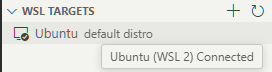 VS Code connected to WSL